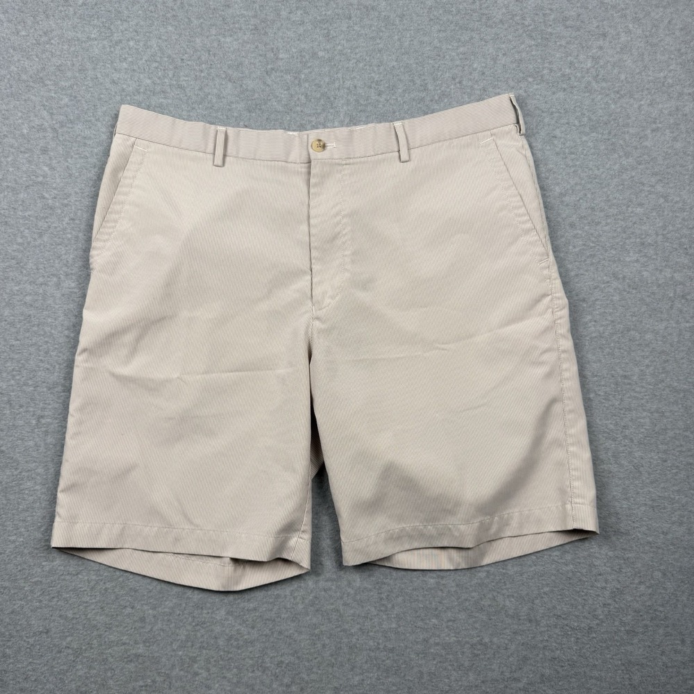 Peter Millar Crown Sport Shorts Mens 38 Lightweight Striped Golf Chino Casual